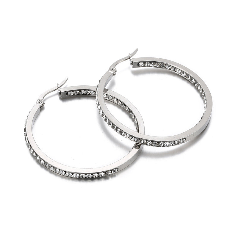 Stainless Steel Diamond French Titanium More Earrings