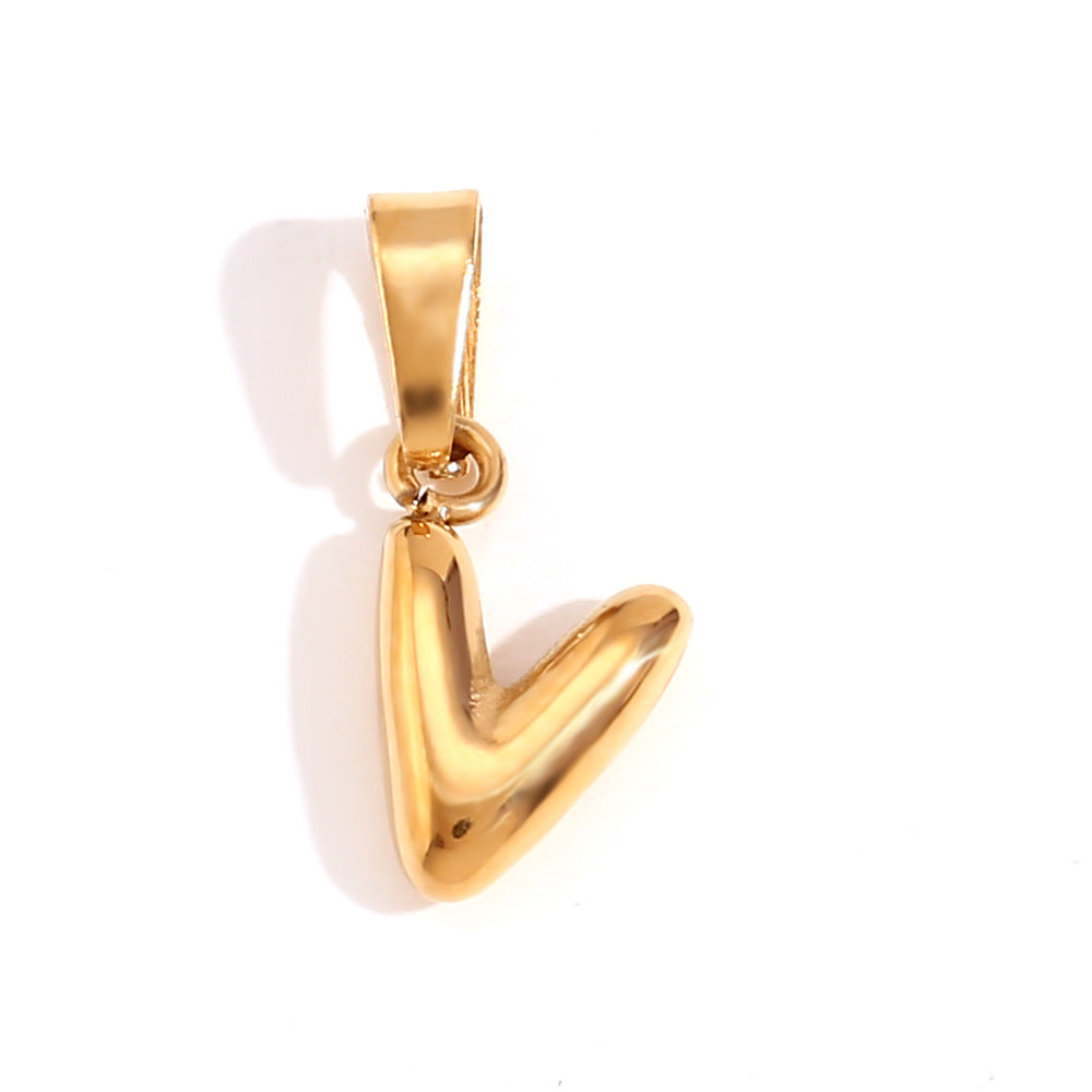 Bubble English Stainless Steel Gold Plated Pendant