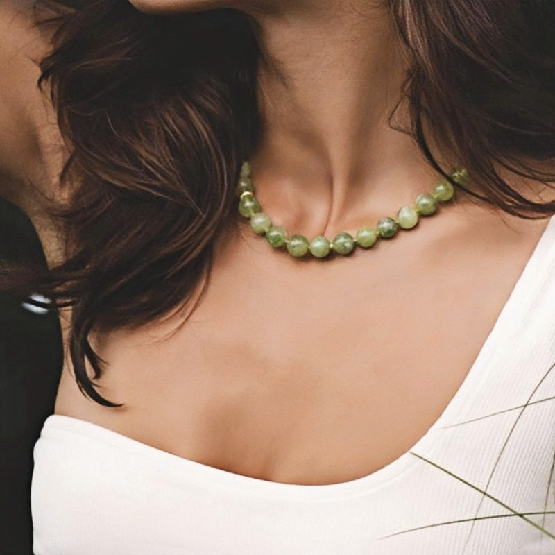 Green Natural Stone Fresh Mori High-grade Necklaces