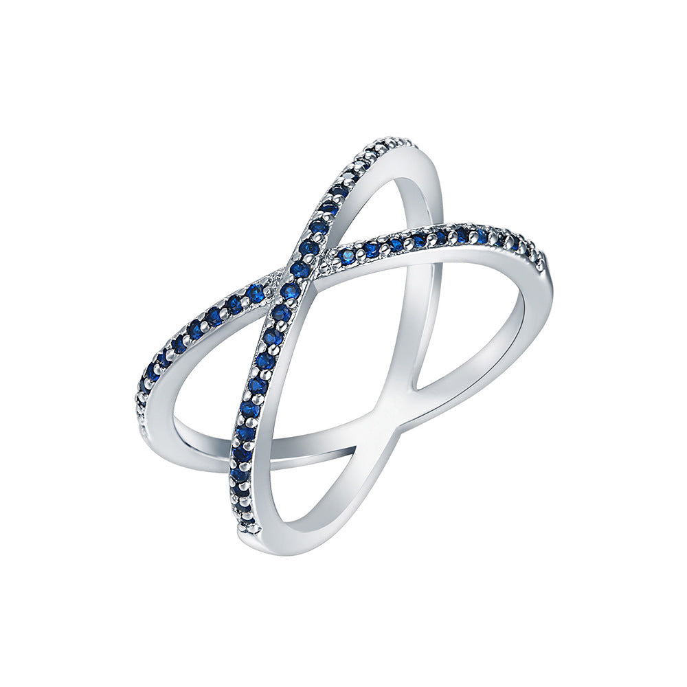 Women's Inlaid Zircon Geometric Cross Fashion Ring