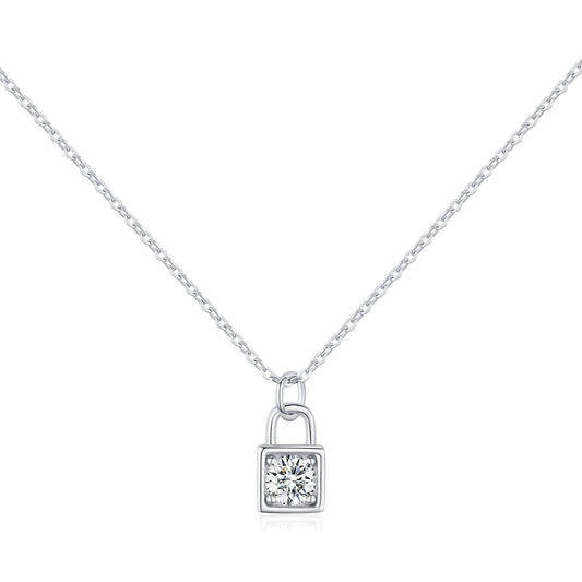 D-Color Moissanite Pendant Necklace in Sterling Silver – Delicate Clavicle Chain
