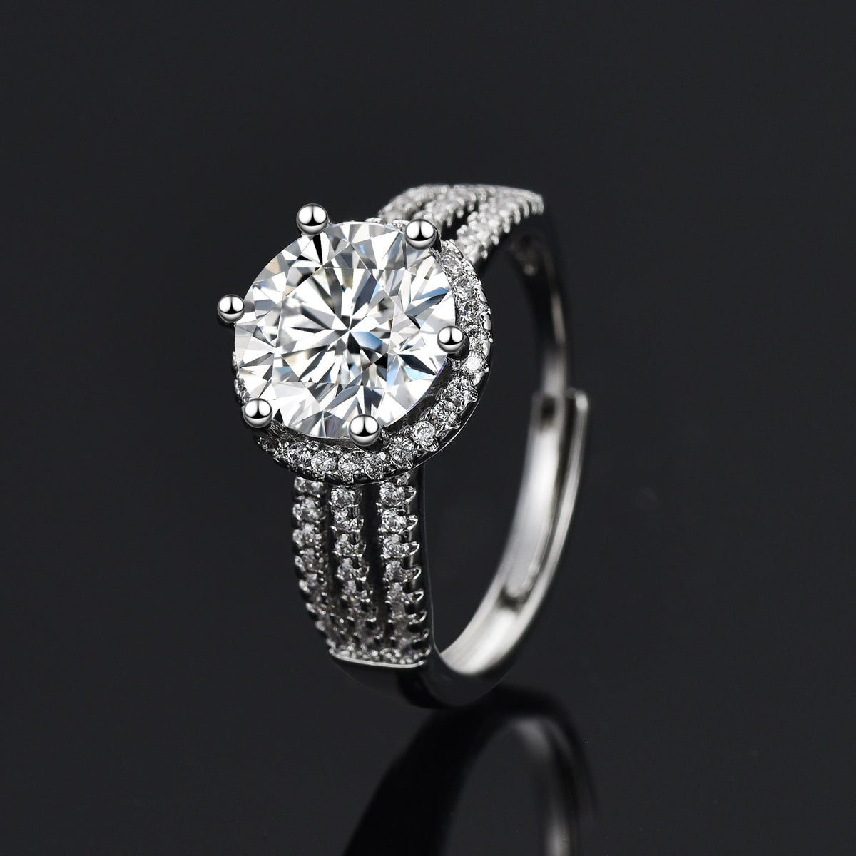 Women's Live Broadcast Karat Group Inlaid Zircon Ring