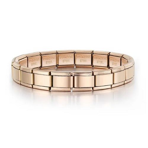 Vacuum Real Gold Plating Italian Module Square Bracelets