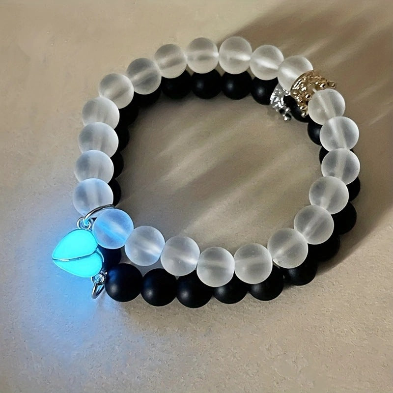 Women's & Men's Pair Of Love Magnetic Luminous Couple Romantic Bracelet