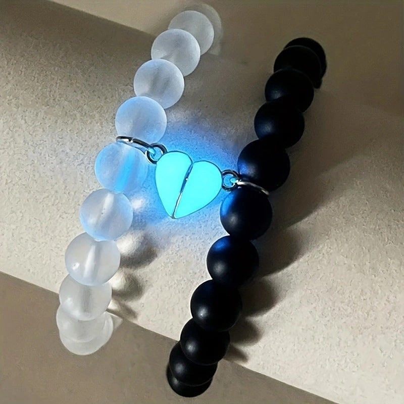 Women's & Men's Pair Of Love Magnetic Luminous Couple Romantic Bracelet