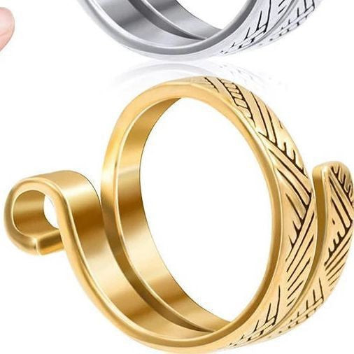 Women's & Men's Retro Sier Trendy Steel Black Peach Playing Card Personality Ring