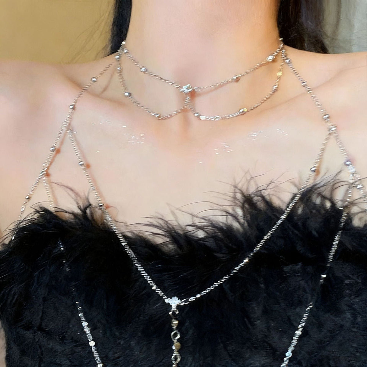 Chest Body Chains Graceful Fashionable Design High-grade Pure Desire Hot Necklace