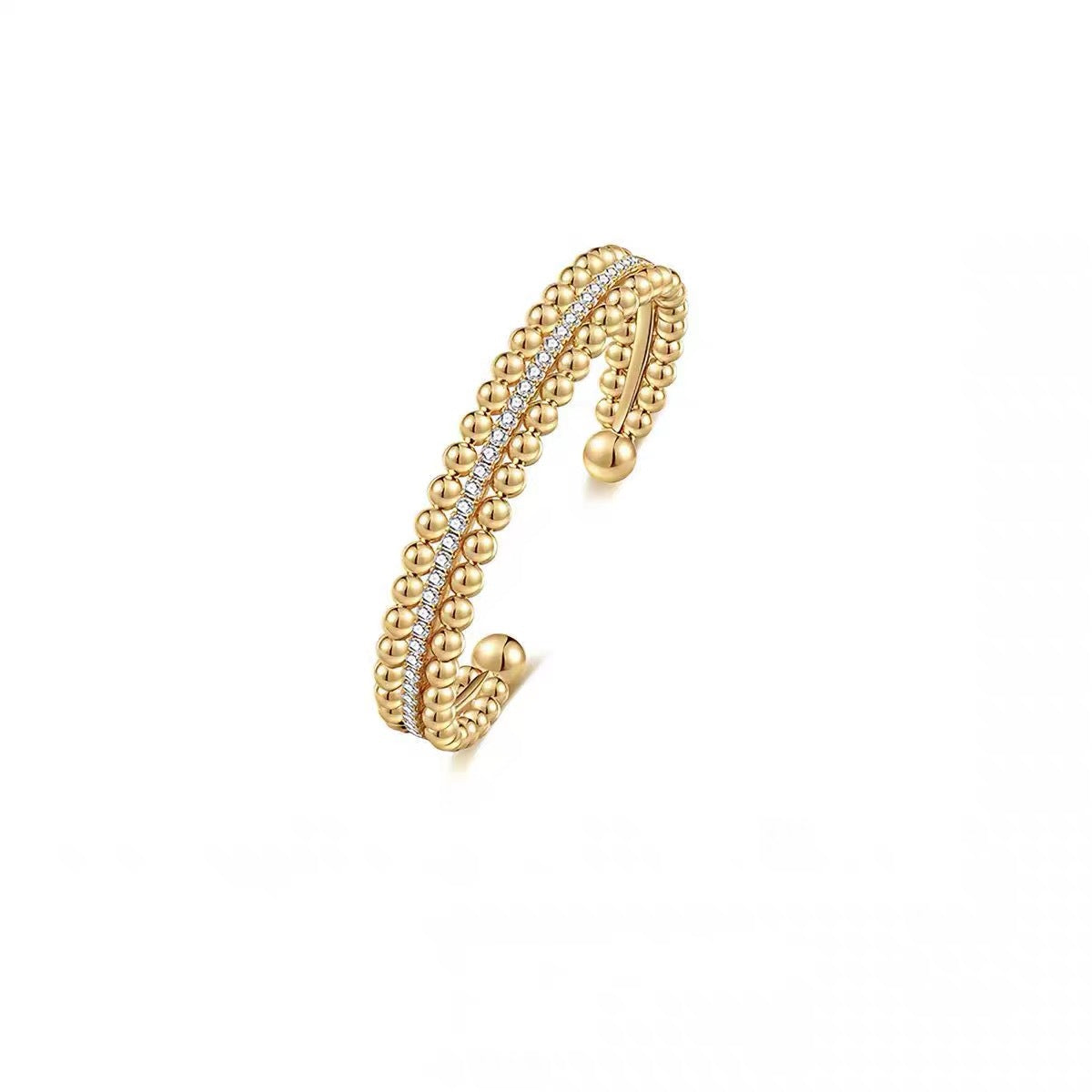 Minimalist Geometric Beads Zircon Opening Female Light Luxury Bracelet