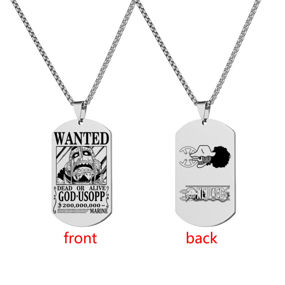 Wanted Order Dog Tag Lettering Sea King Necklaces