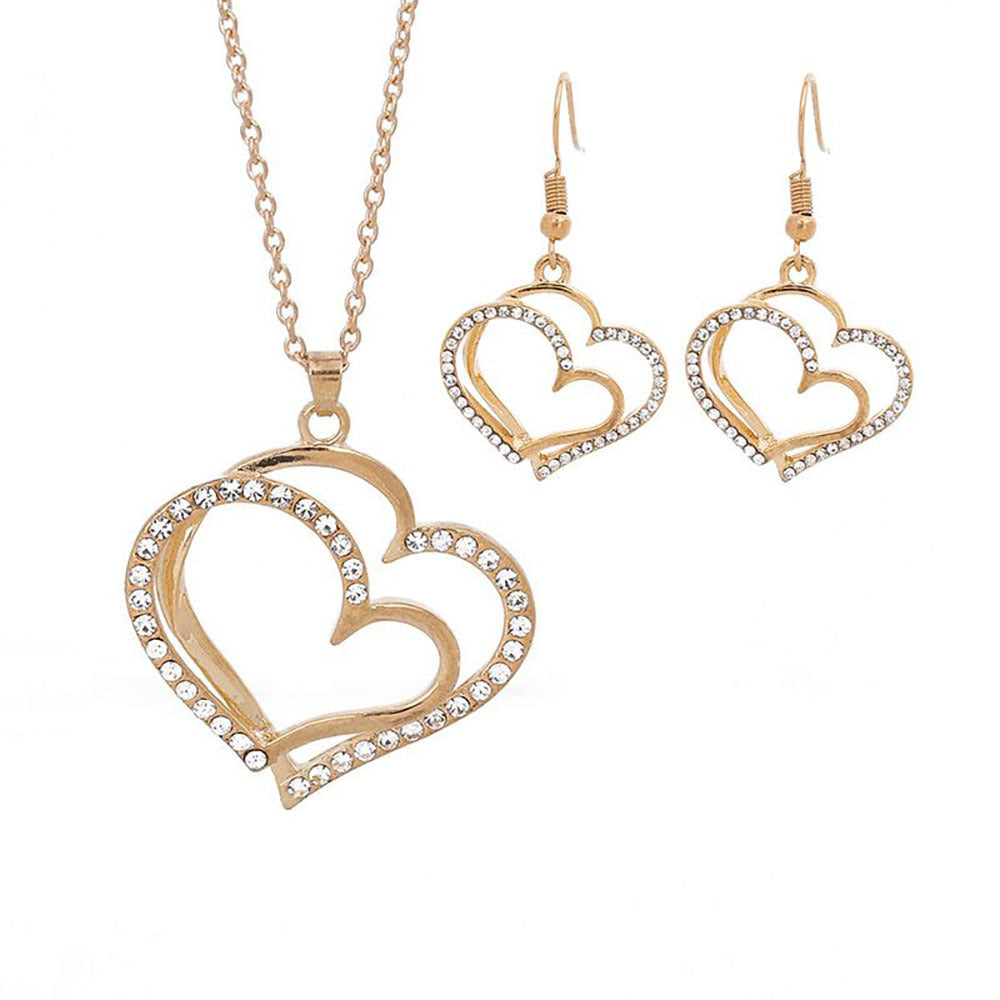 Women's Fashion Personalized Alloy Diamond Studded Hollow Jewelry Set