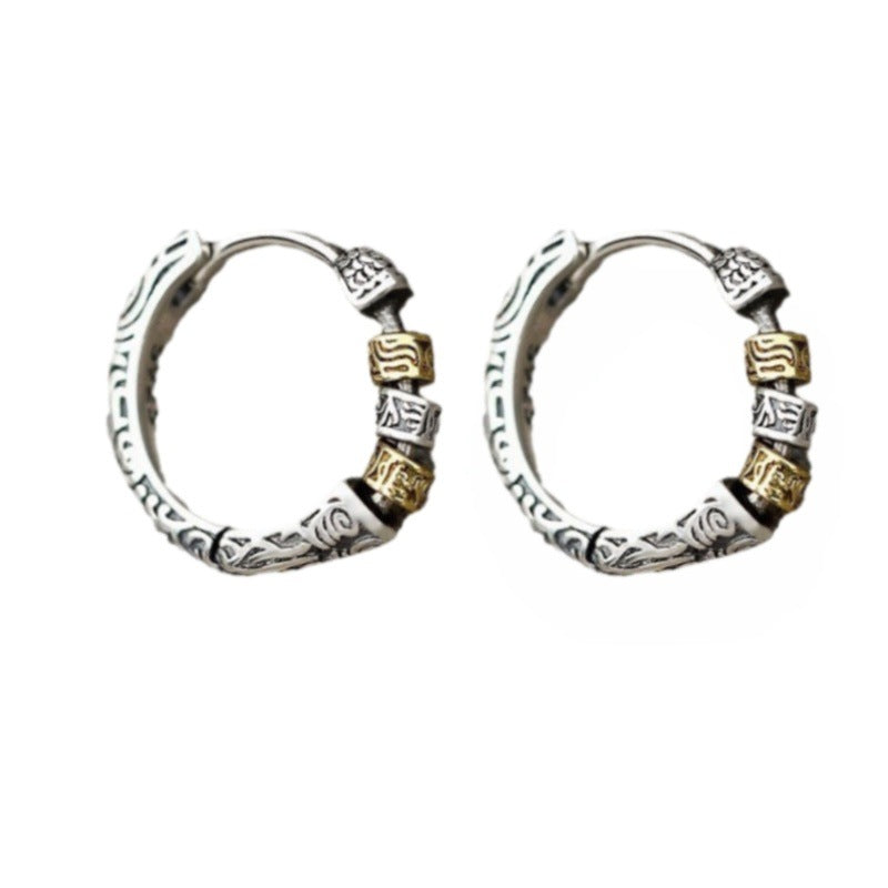 Men's Sense Siering Pu Handsome Ear Boys Niche Single Rings