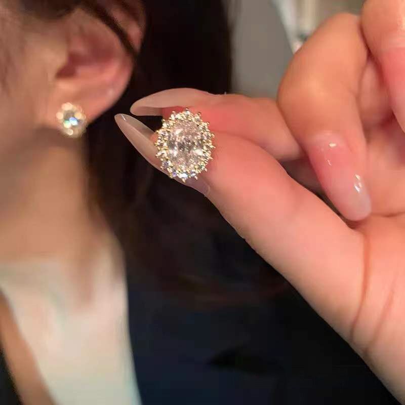 Women's Gentle Temperament Niche Design Sterling Sier High Earrings