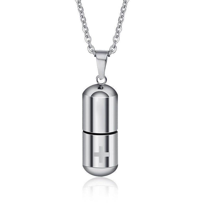 Steel Pill Perfume Bottle Neck Accessories Necklaces