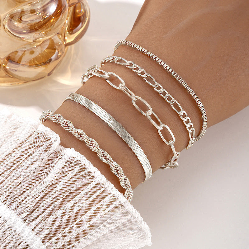 Personality Simple Chain Vintage Stylish Glossy Bracelets