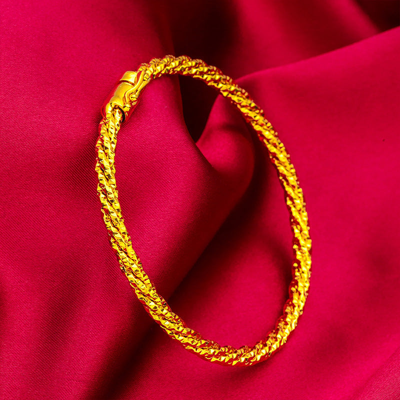 Women's Vietnam Placer Gold Starry Buckle Hidden Bracelet