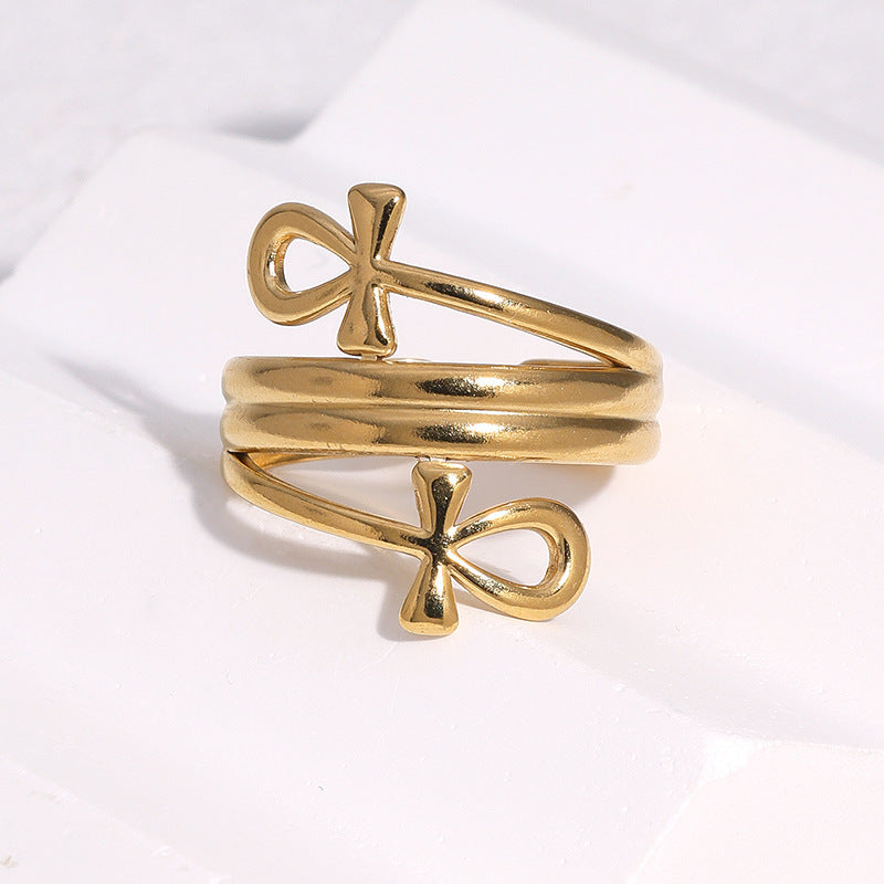 Steel Open Fashion Korean Style Bow Ring
