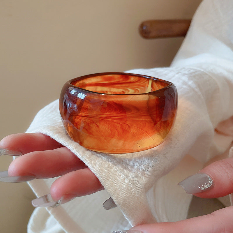 Acrylic Irregular Retro Unique Design Niche Simple Bracelet