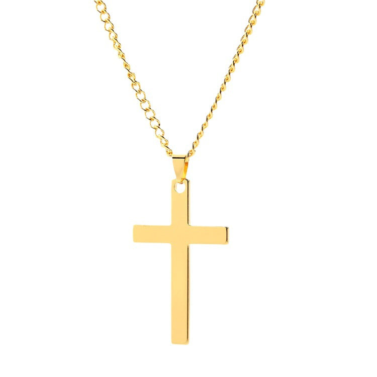 Men's Stainless Steel Cross Shelf Titanium Ornaments Necklaces