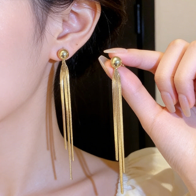 Women's Tassel Front Back Two-way Fashion Simple Niche Earrings