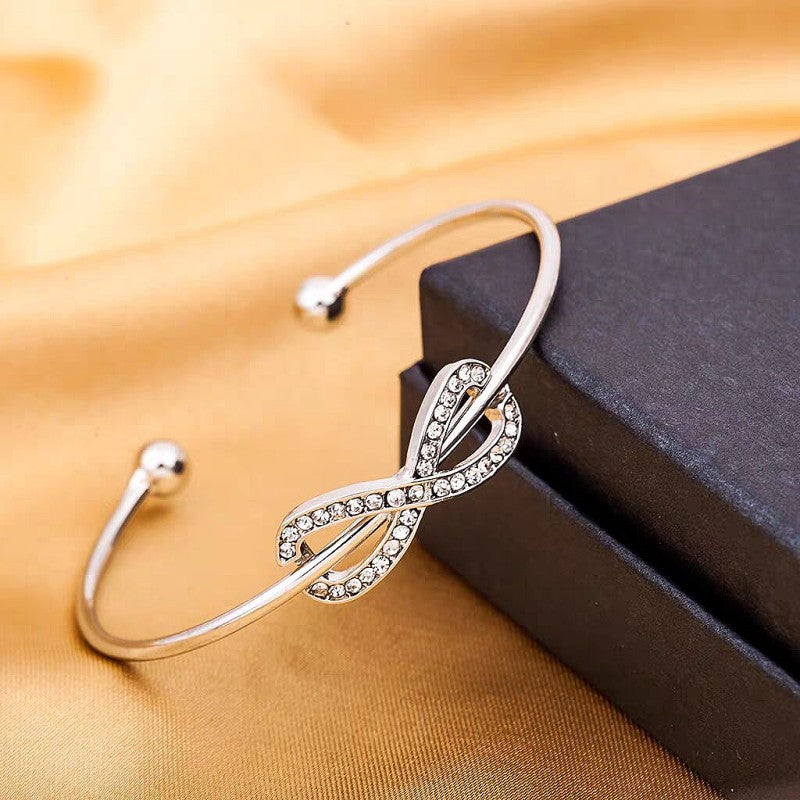 Women's Korean Style Personalized Simple With Diamond Opening Bracelet