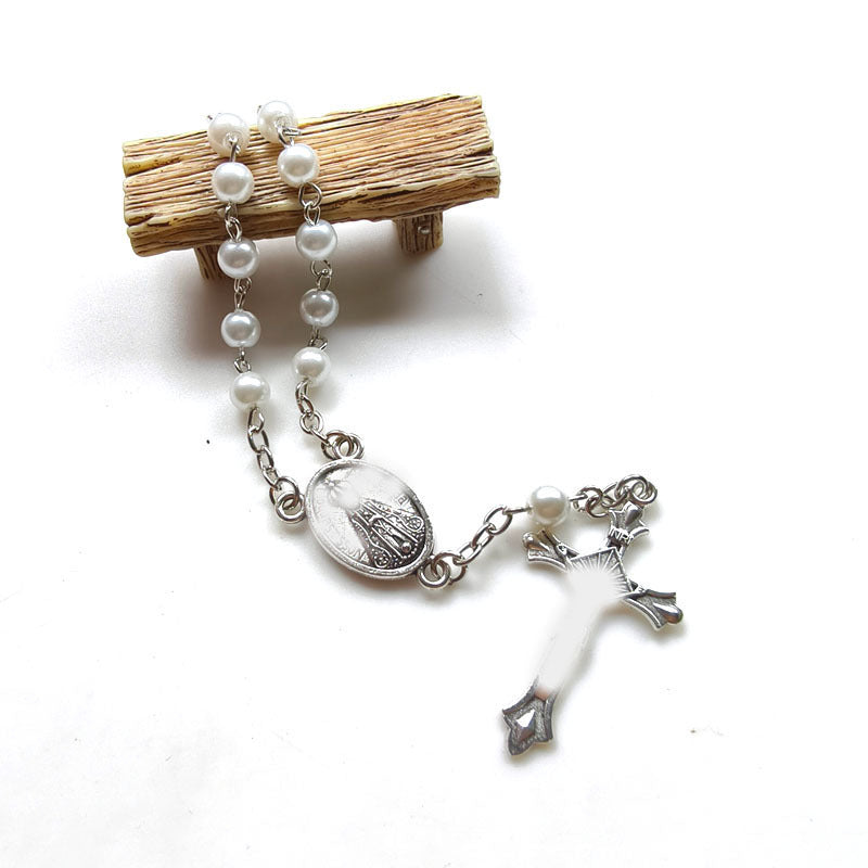 Women's & Men's Artificial Glass Pearl Cross Bracelet