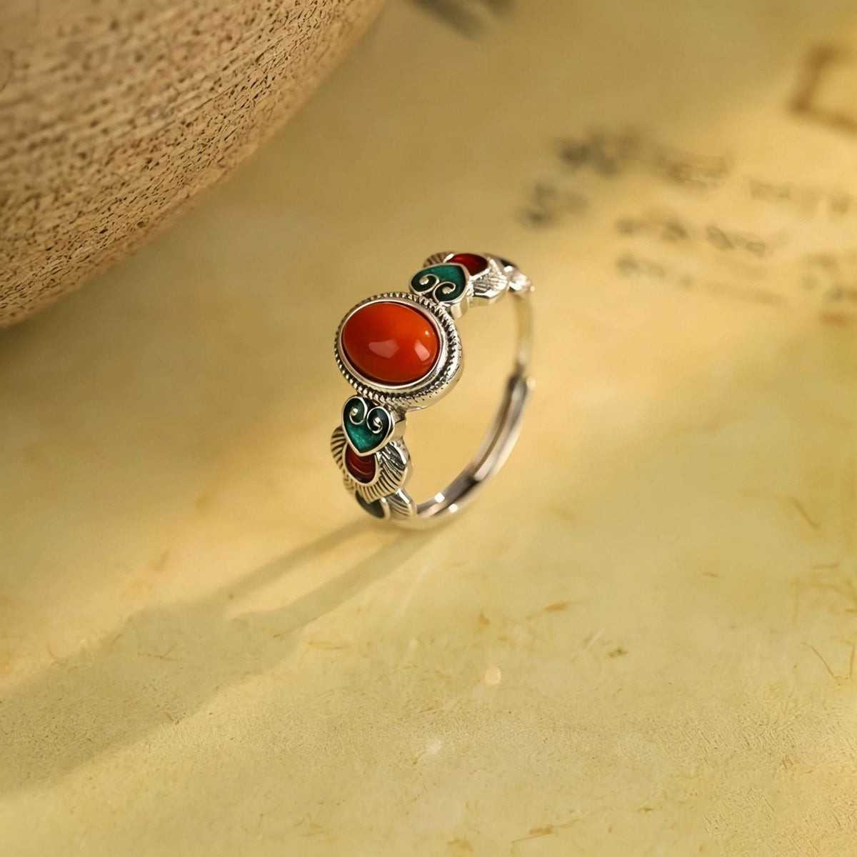 Women's Enamel Craft Retro Ethnic Style Personality Art Temperament Open Rings