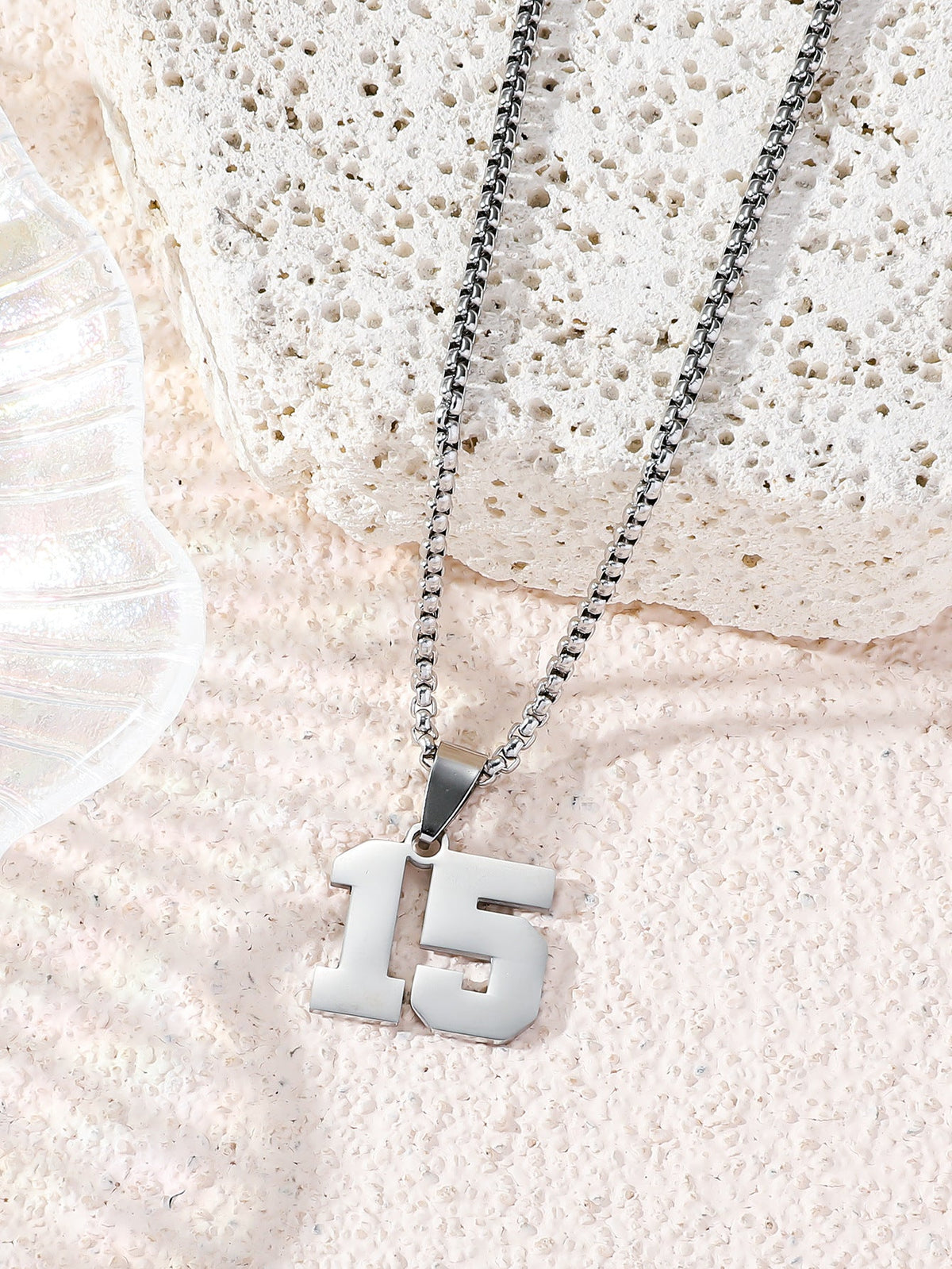 Fashion Stainless Steel Double-sided Digital Male Female Personality Hip Hop Necklaces