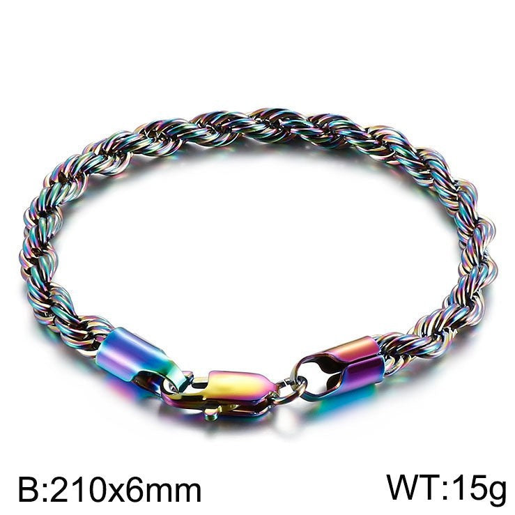 Men's Simple Buckle Hemp Flowers Chain Twisted String Fashion Bracelet