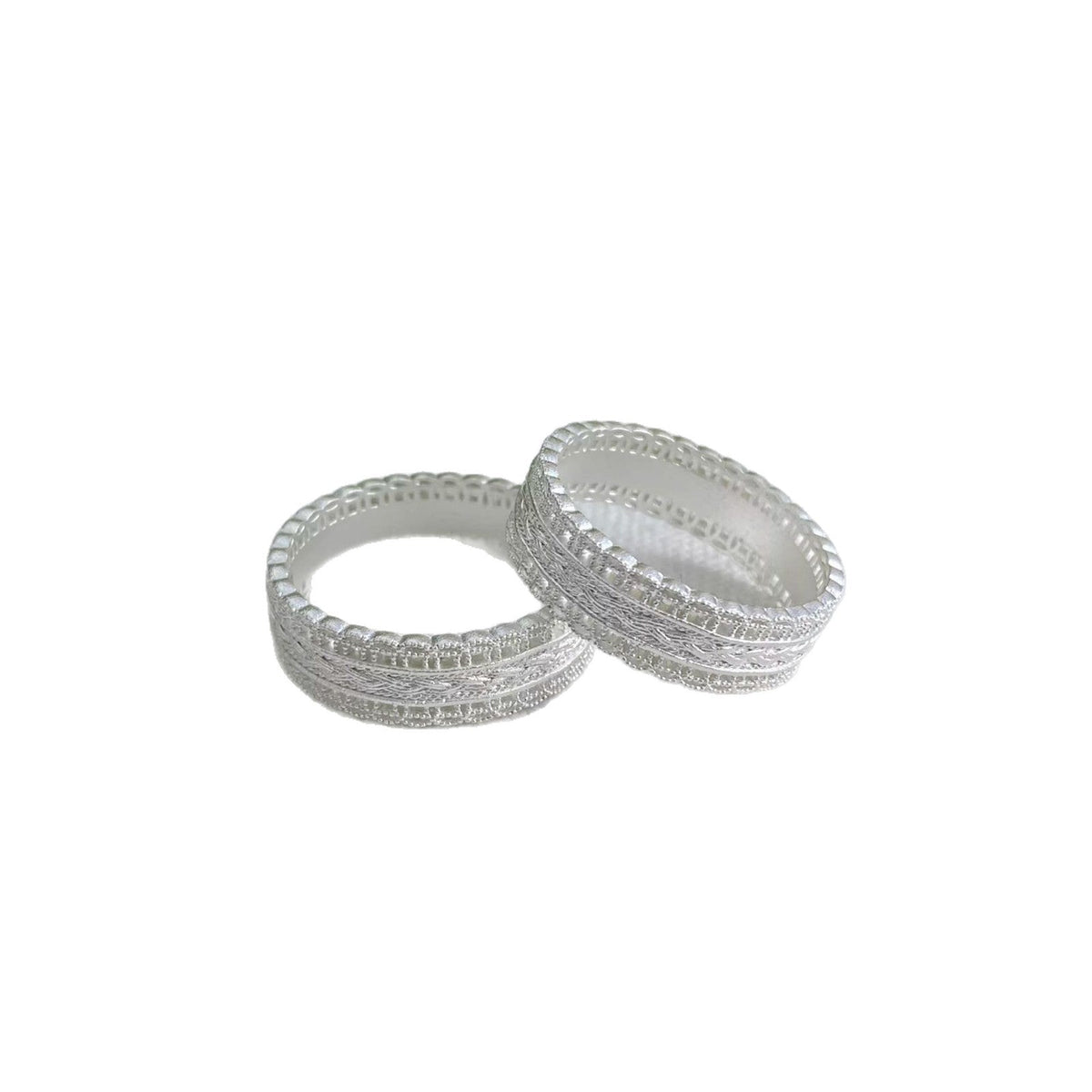 Pure Sier Girly Round Female Coin Couple Ring