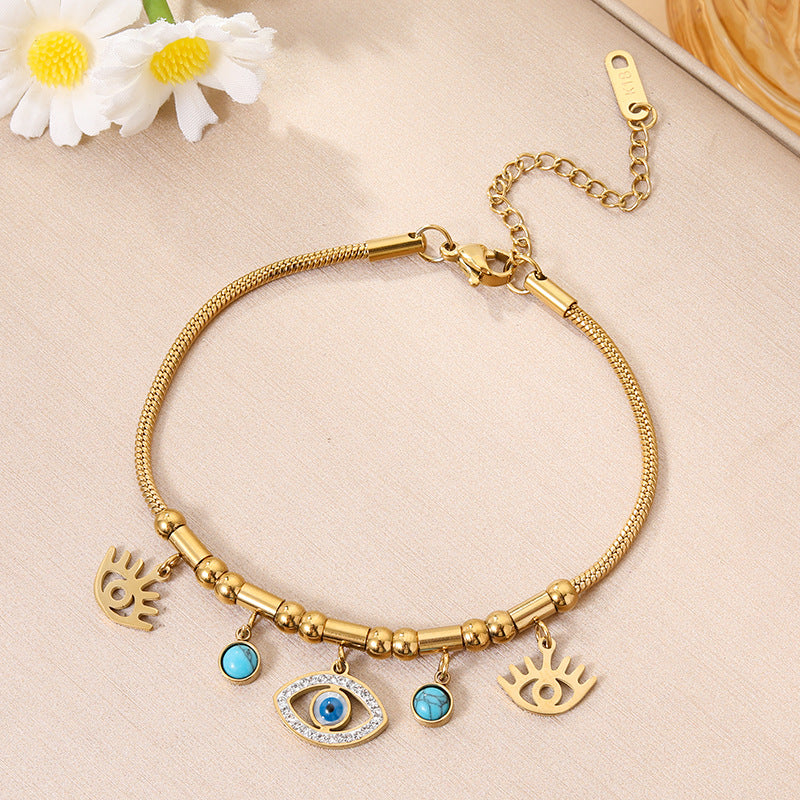 Women's Fashion Devil's Eye Titanium Steel Light Bracelet