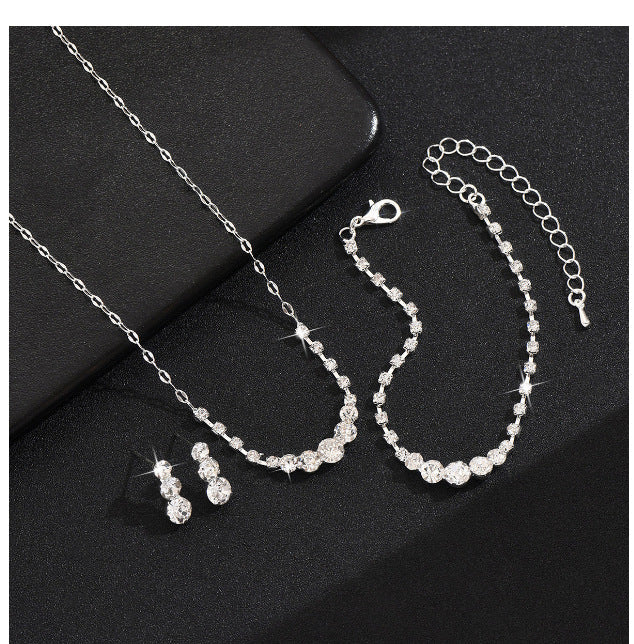 Metal Claw Chain Rhinestone Wedding Bridal Eardrop Jewelry Set