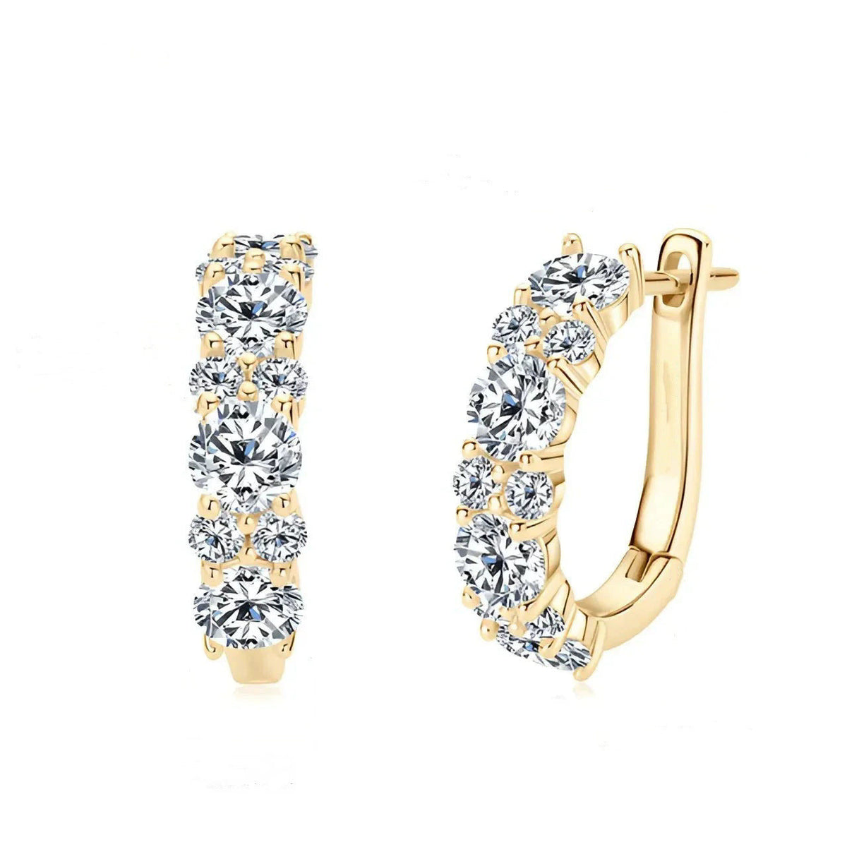 Zircon Horseshoe Word Ear Clip High-grade Light Luxury Full Earrings