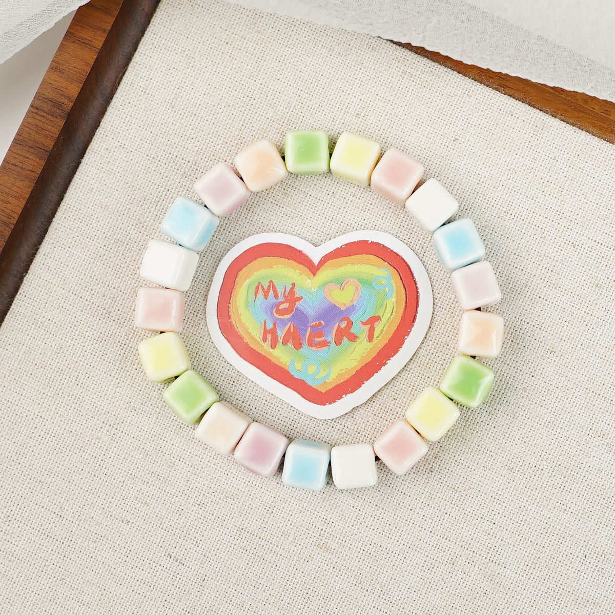 Ceramic Painted Pottery Beads Female Literary Bracelet
