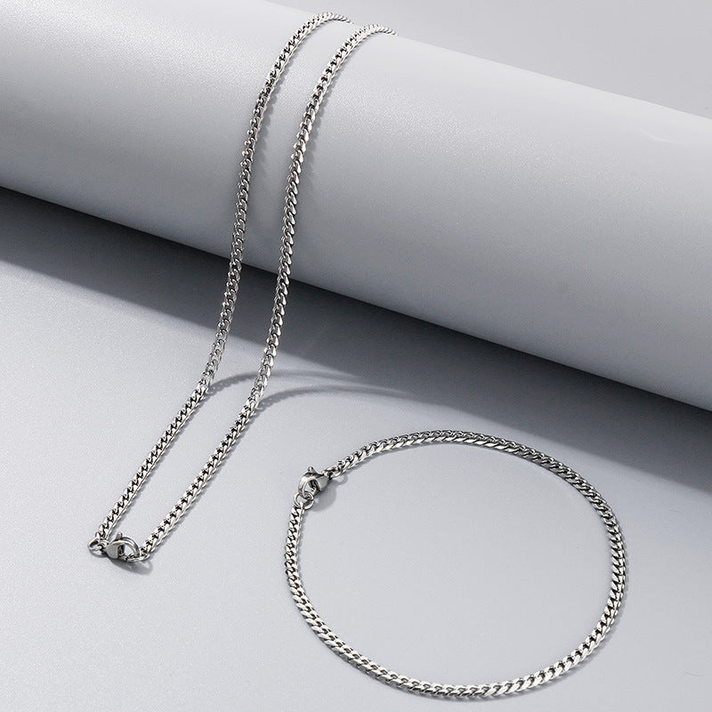 Men's Hip Hop Thick Chain Trendy Stainless Six-sided Necklaces