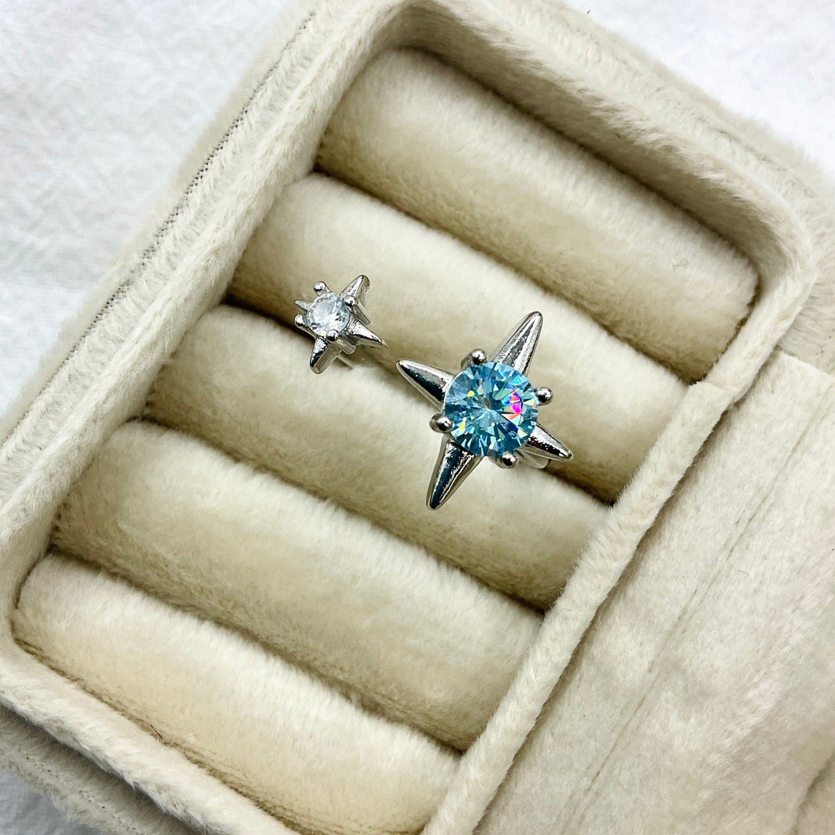 Stars Female Open High Sense Asterism Shining Zircon Dopamine Colored Ring