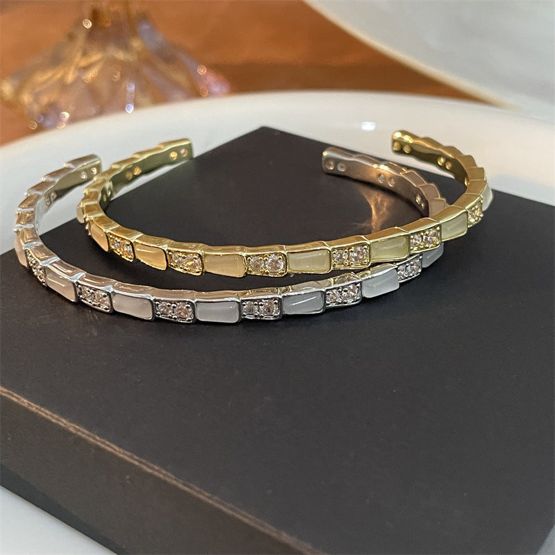 Opal Open-ended Female Simple Light Luxury Bracelet