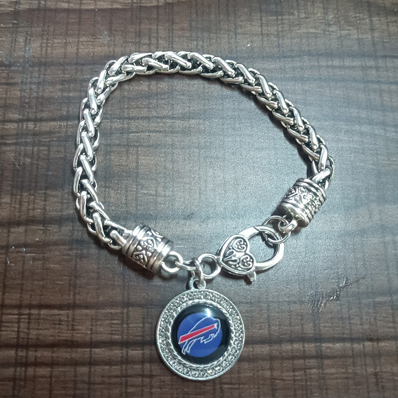Small Round Jeweled Bill Team Vintage Antique Pendants