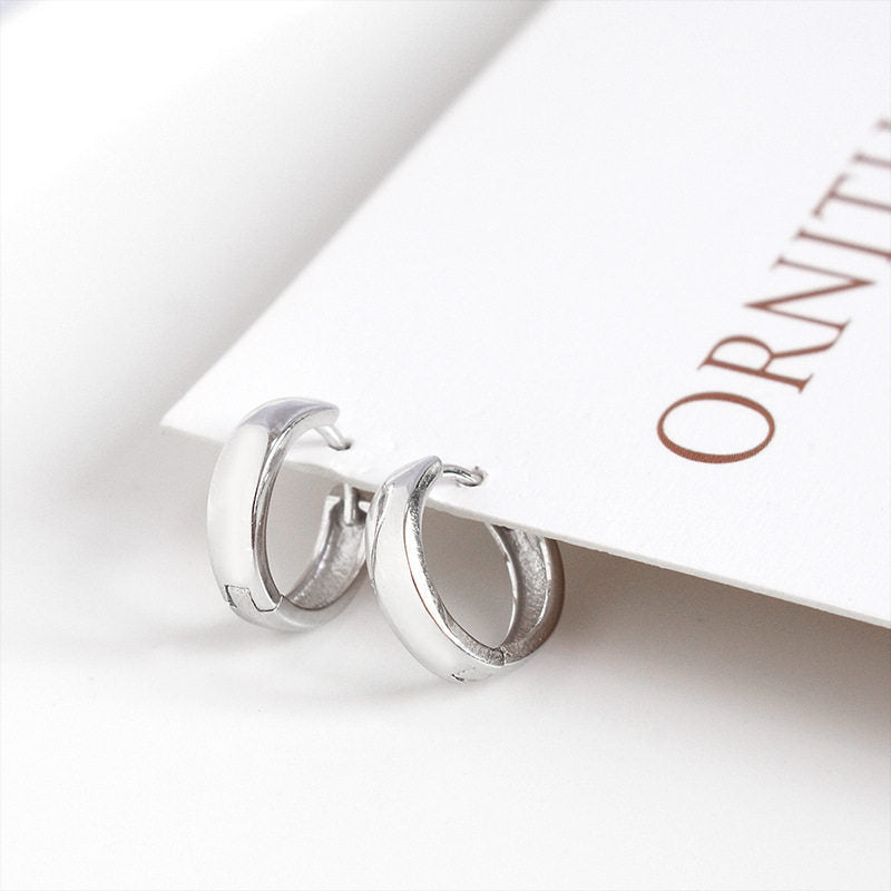 Women's & Men's Sier Sterling Circle Ear Clip Trendy Earrings