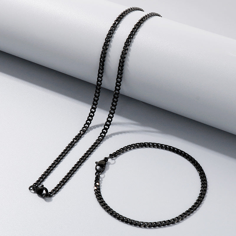 Men's Hip Hop Thick Chain Trendy Stainless Six-sided Necklaces