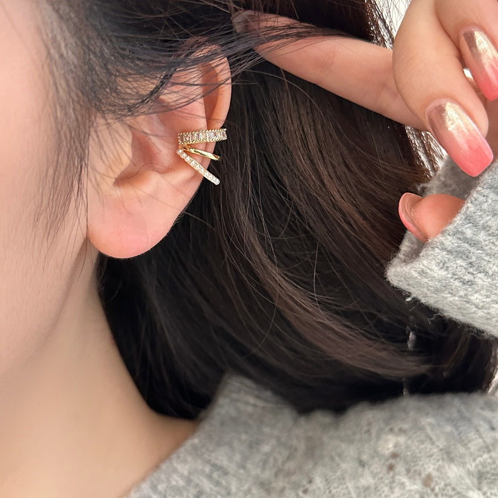Light Luxury Design High-grade Pearl Zircon Earrings