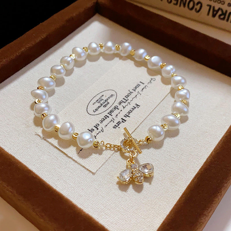 Baroque Freshwater Pearl Crystal Fashion Design Light Luxury Bracelets