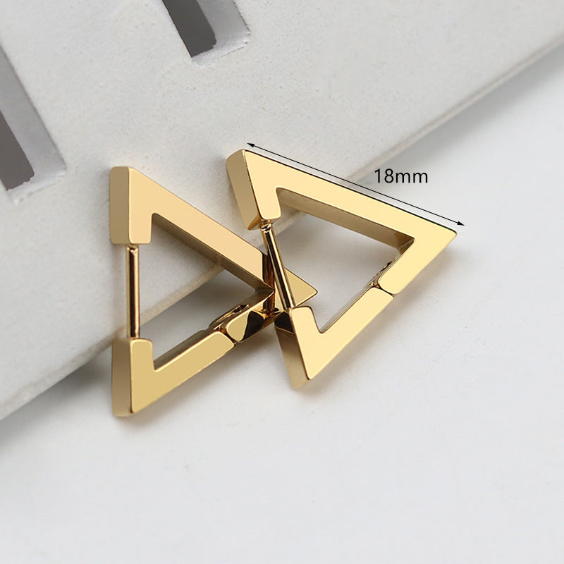 Steel Geometric Personality Hexagon Ear Clip Simple Square Earrings