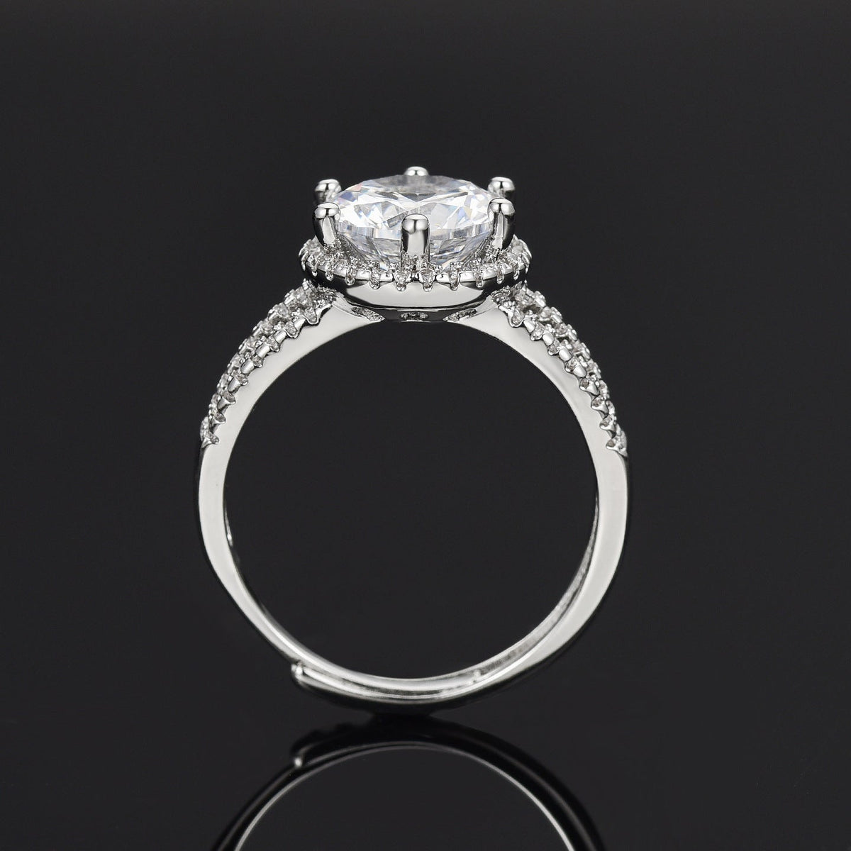 Women's Live Broadcast Karat Group Inlaid Zircon Ring