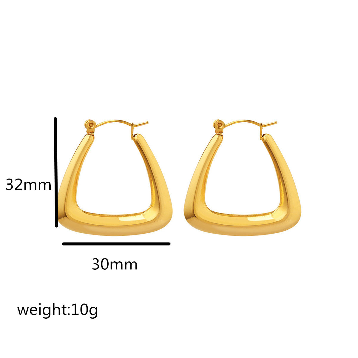 Women's Fashion Geometric Gold Titanium Steel Glossy Pot-shaped Rings