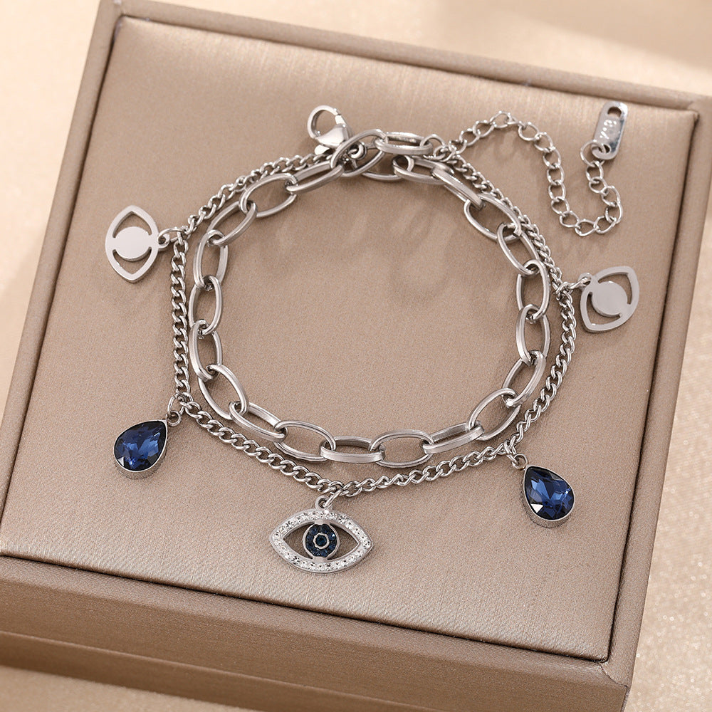 Women's Fashion Devil's Eye Titanium Steel Light Bracelet