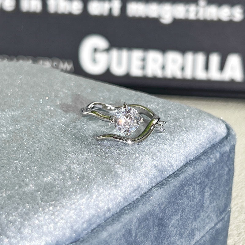 Shiny Diamond Female Cold Wind Simple Korean Style Niche Rings