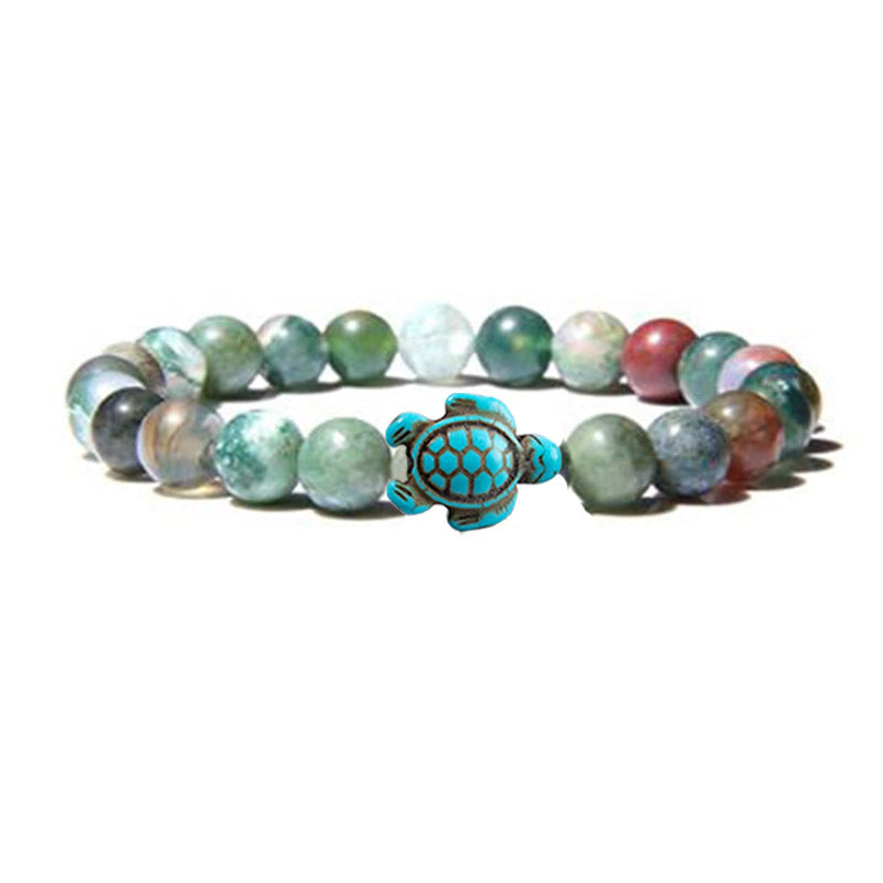 Women's & Men's Turquoise Turtle Volcanic Rock White More Bracelets