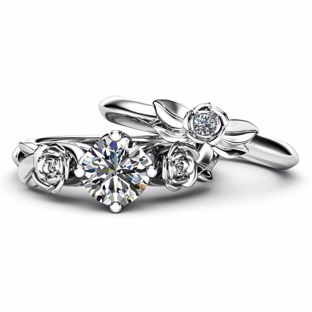 Women's Heart Claw Inlaid Zircon Novel Drop-shaped Ring