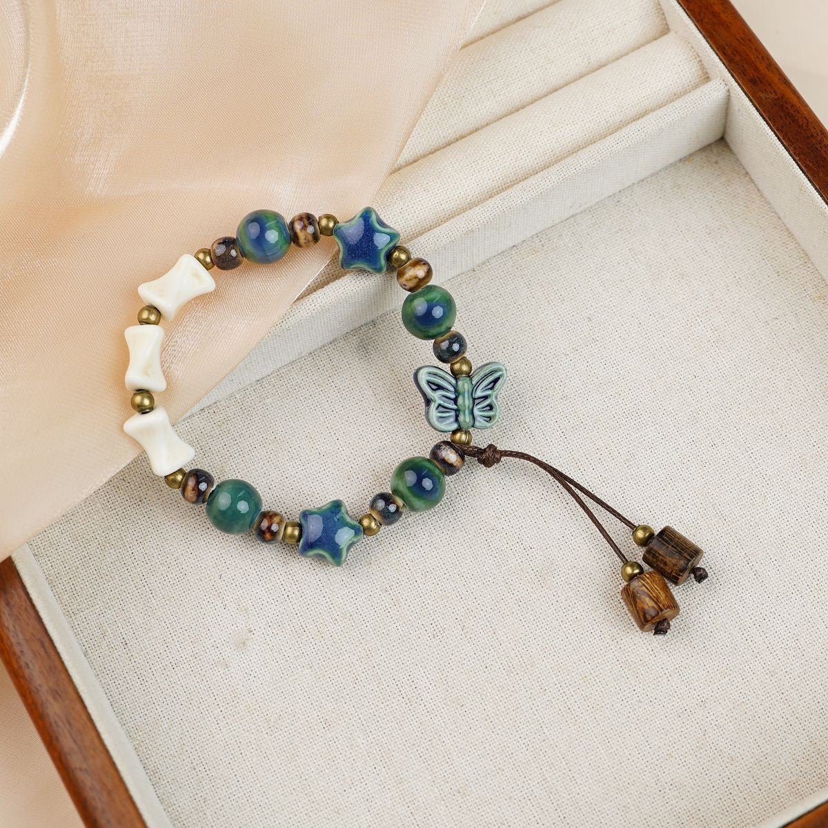 Ceramic Painted Pottery Beads Female Literary Bracelet