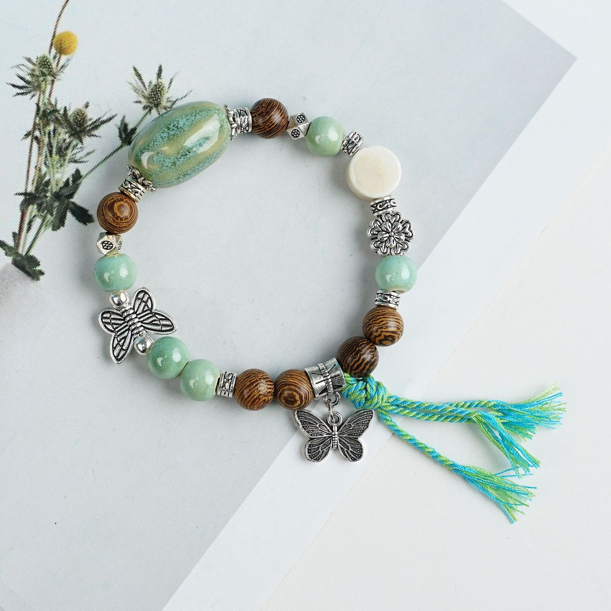 Female Blue Color Artistic Ancient Style Bracelet